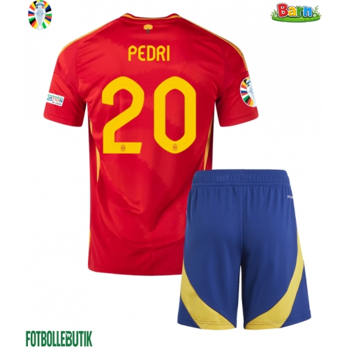 Spanien Pedri Gonzalez #20 Hemmaställ Barn EM 2024 Kortärmad (+ Korta byxor)